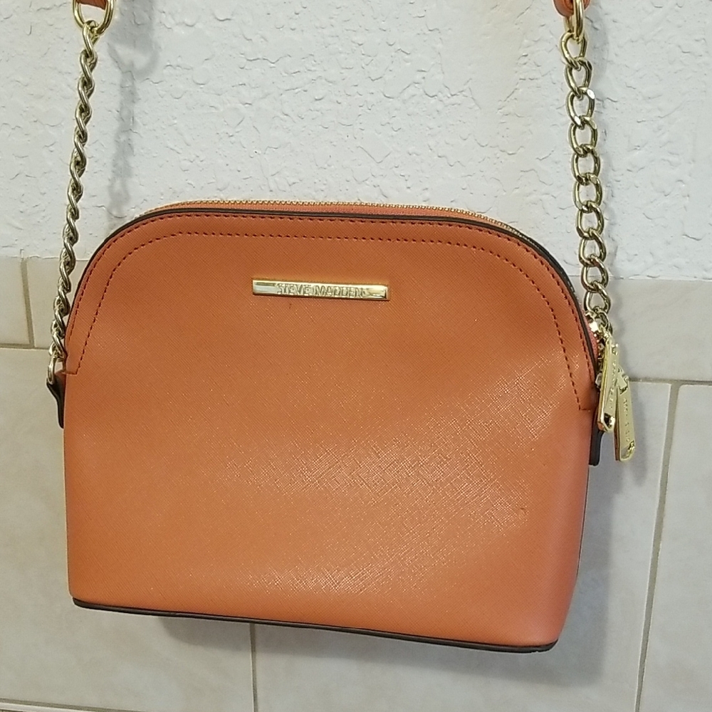 Steve Madden Tangerine Crossbody Bag with Gold Accents